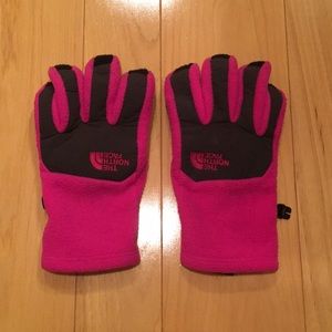 The North Face Kids' Denali Pink Gloves - Medium